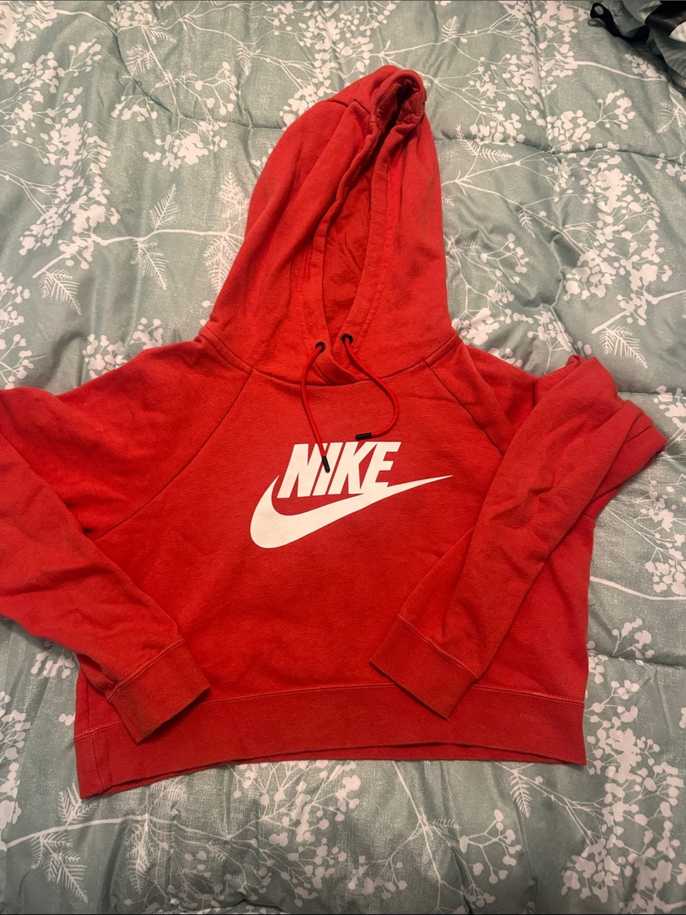 Nike Red Hoodie with White Swoosh Logo